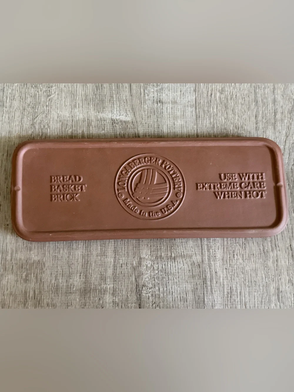 Longaberger Brown Terracotta Bread Basket Brick Warmer